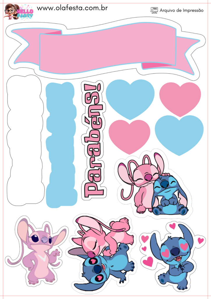 Topo-de-Bolos-Hello-Party-724x1024 Topo de Bolo Stitch - Baixe, Imprima, Brilhe!